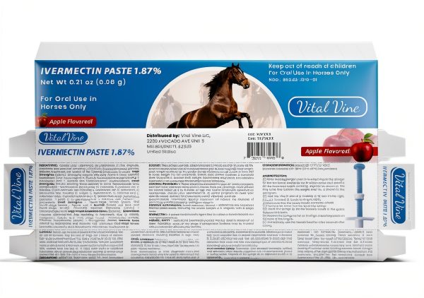 VITAL VINE Horse Dewormer Apple Flavor Easy Use Formula-1