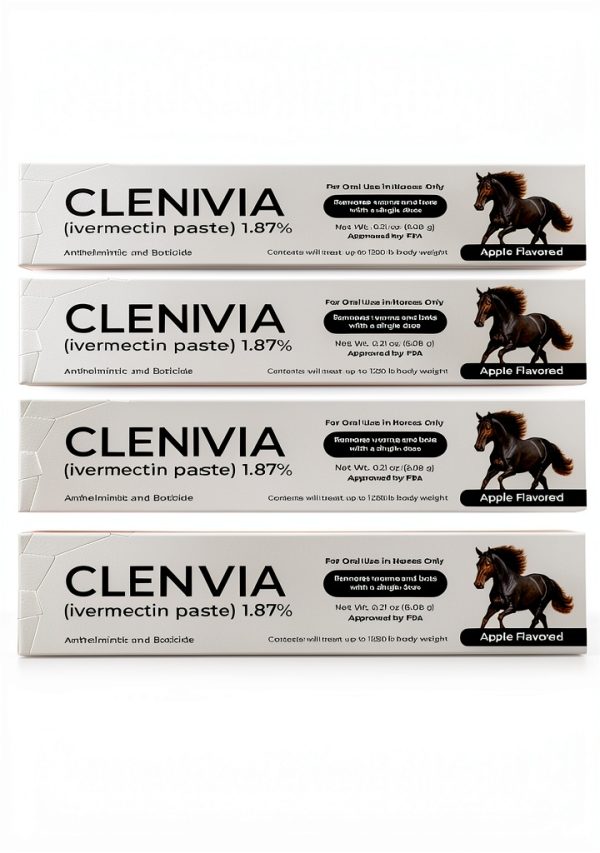 CLENVIA Apple Gel Horse Dewormer Syringe 3 Pack-0