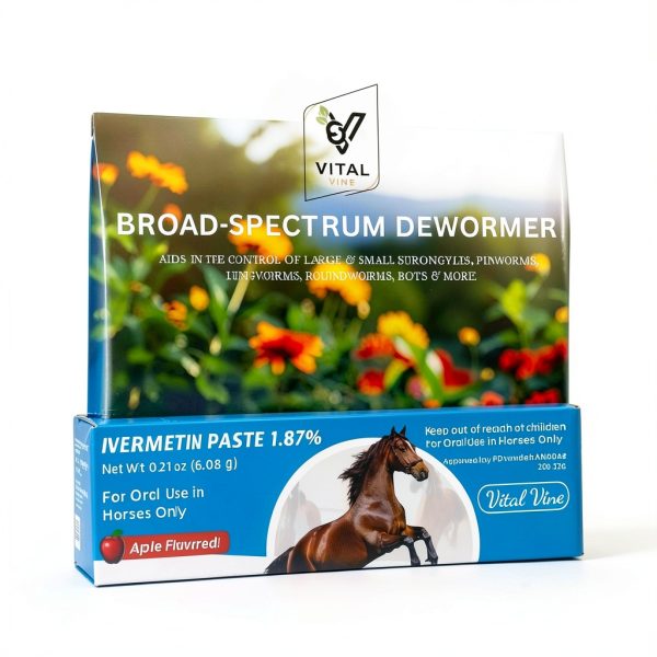 VITAL VINE Horse Dewormer Apple Flavor Easy Use Formula-3